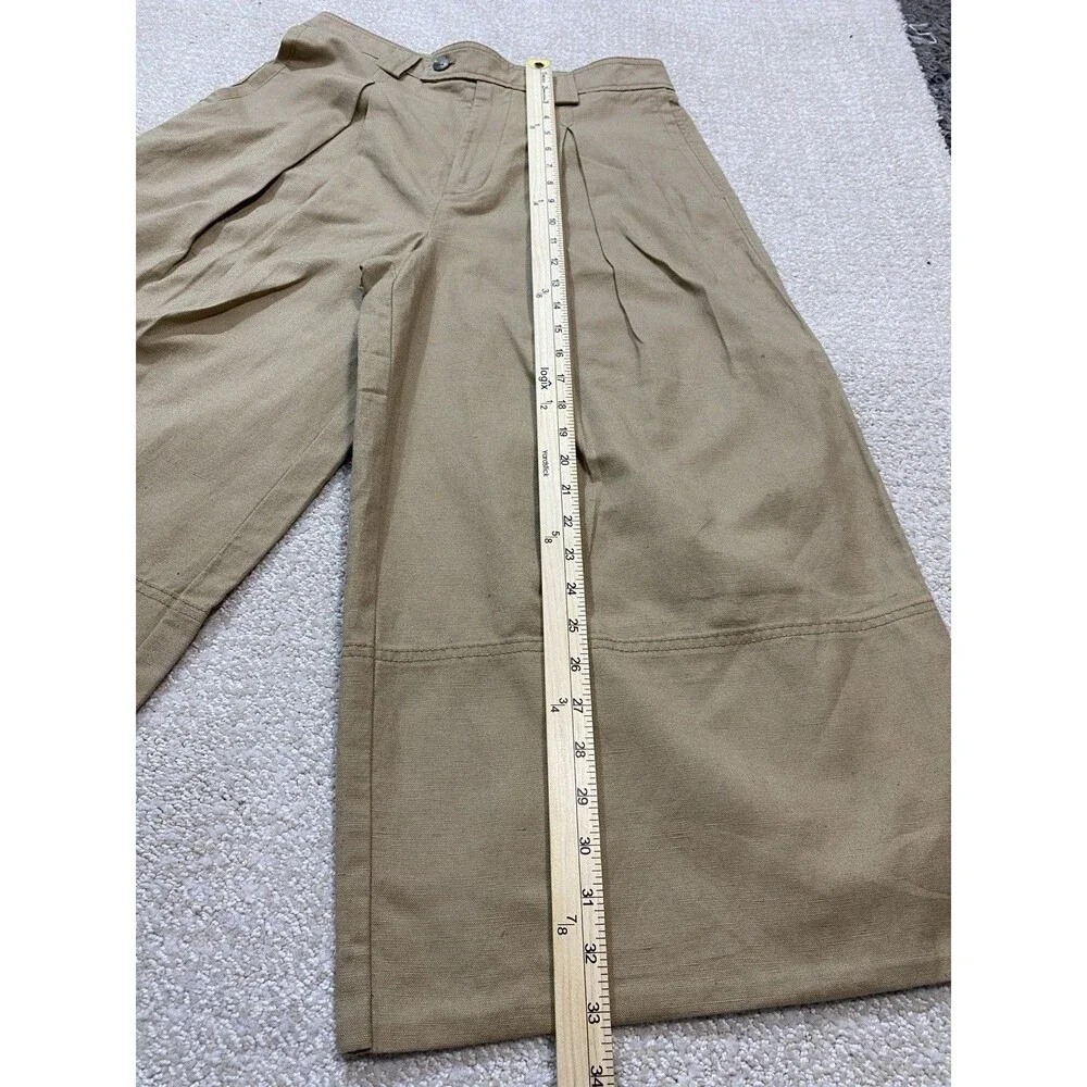 Banana Republic Explorer Culottes Pant Womens 6 Long Cargo Wide Leg Cotton Linen